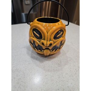 "TRICK OR TIKI" Pumpkin Pail Tiki Mug Munk Tiki Imports  RARE